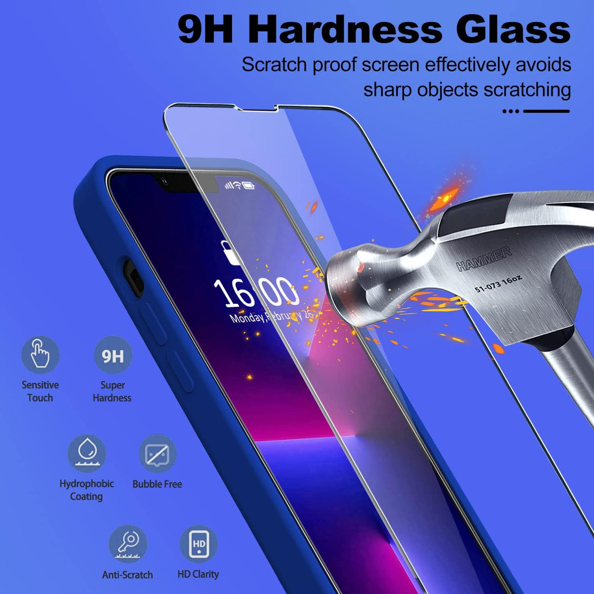 BossKiss Funda líquida de silicona para i13 Pro Max (azul Klein)