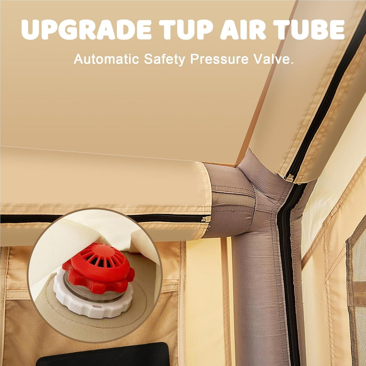 Tienda Inflable para Camping, Tienda Oxford 4-6 Personas, Con Chimenea