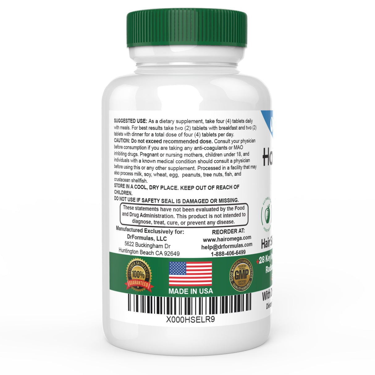 Vitaminas para el crecimiento del cabello con bloqueador