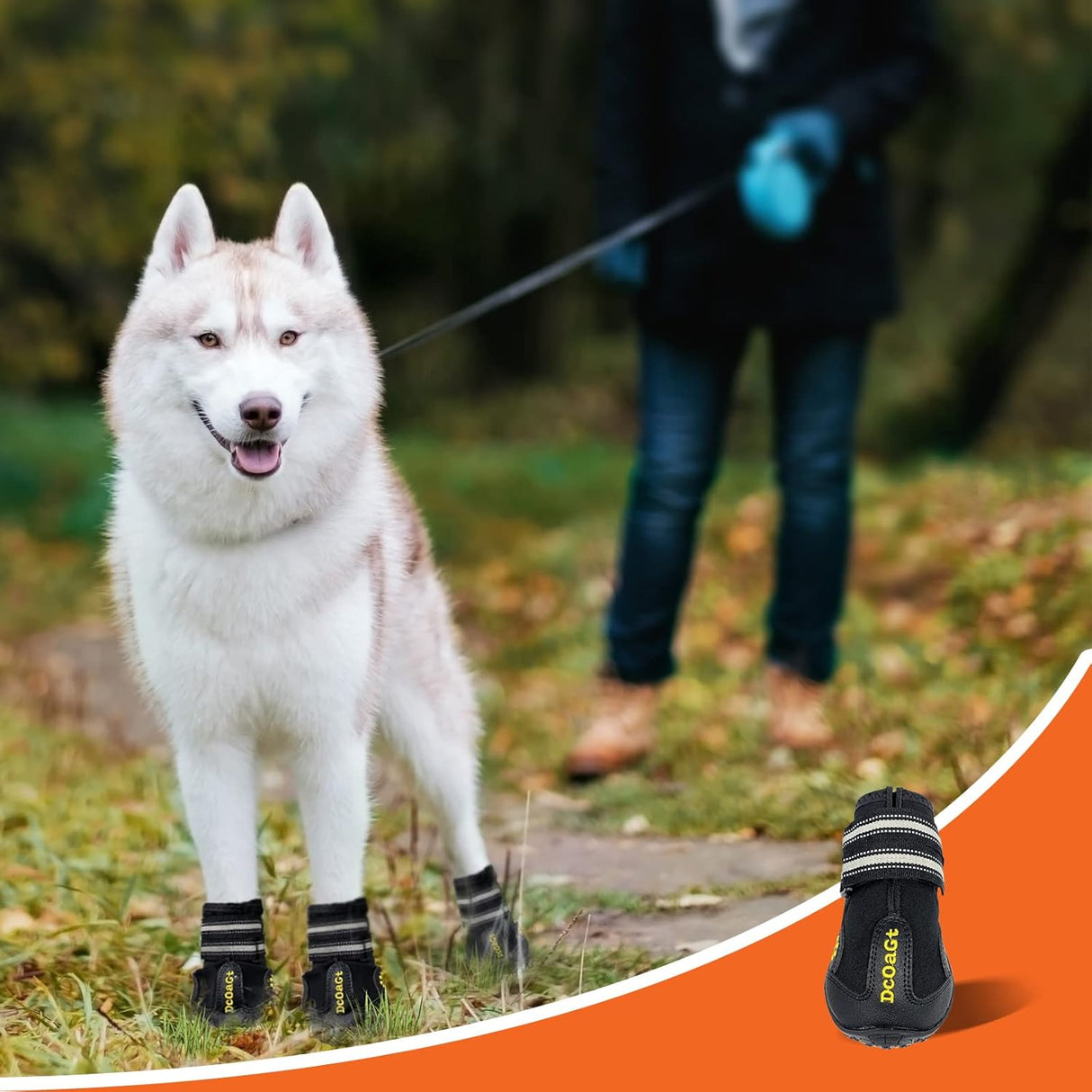 Zapatos para perros grandes, botas de perro y protectores de patas para pavimento caliente de nieve de invierno, botines antideslizantes para senderismo, caminar, botines impermeables transpirables y reflectantes para perros de tamaño grande, 4 unidades