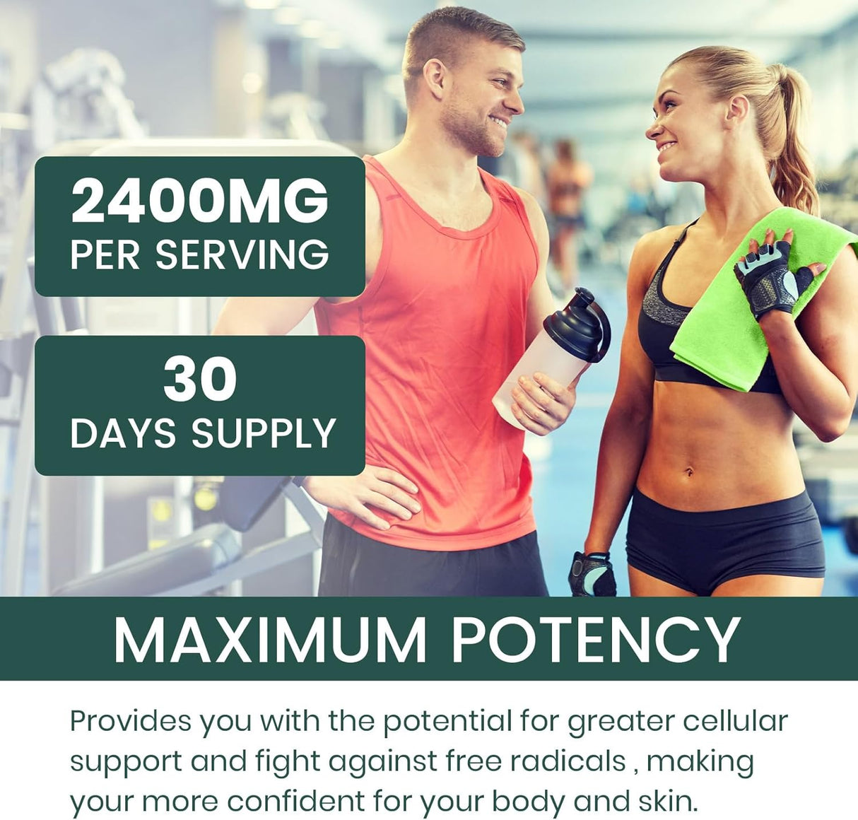 Suplemento de glutatión con ácido hialurónico resveratrol