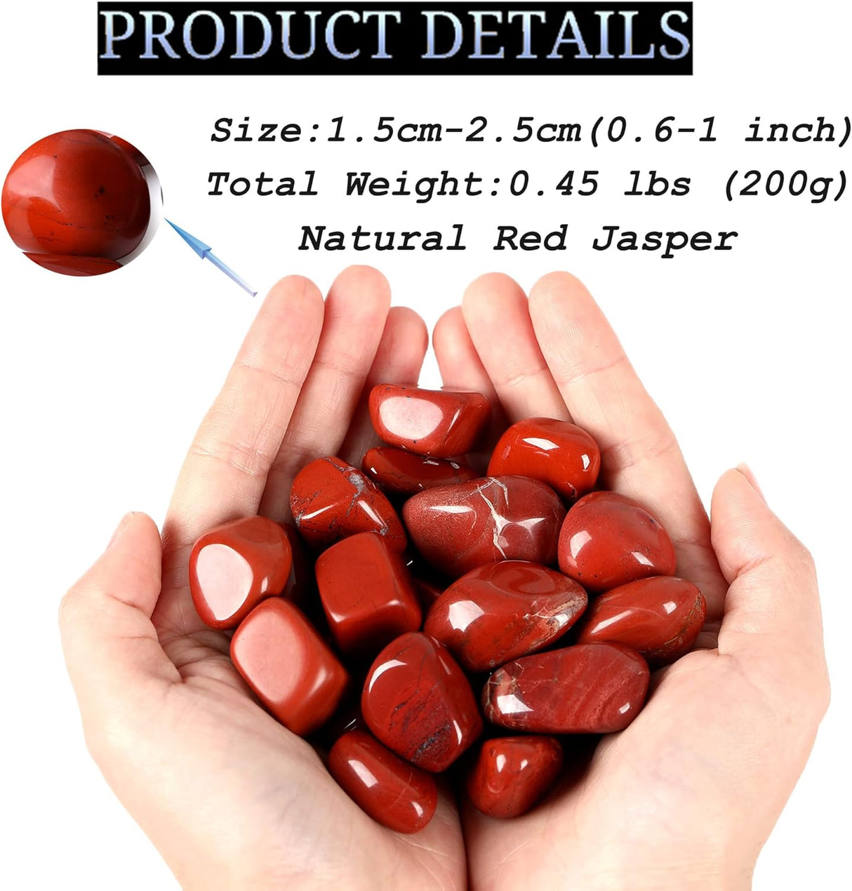 Conjunto de Piedras de Jaspe Rojo para Sanación, Pulidas