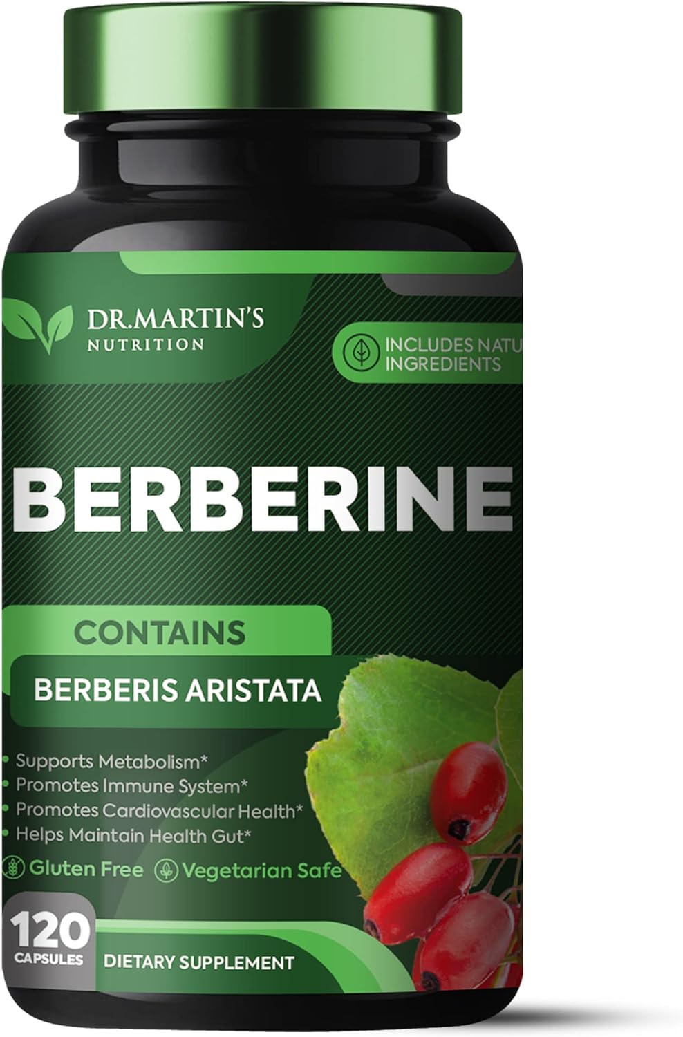 Suplemento Potente de berberina de 1200 mg 120 cápsulas