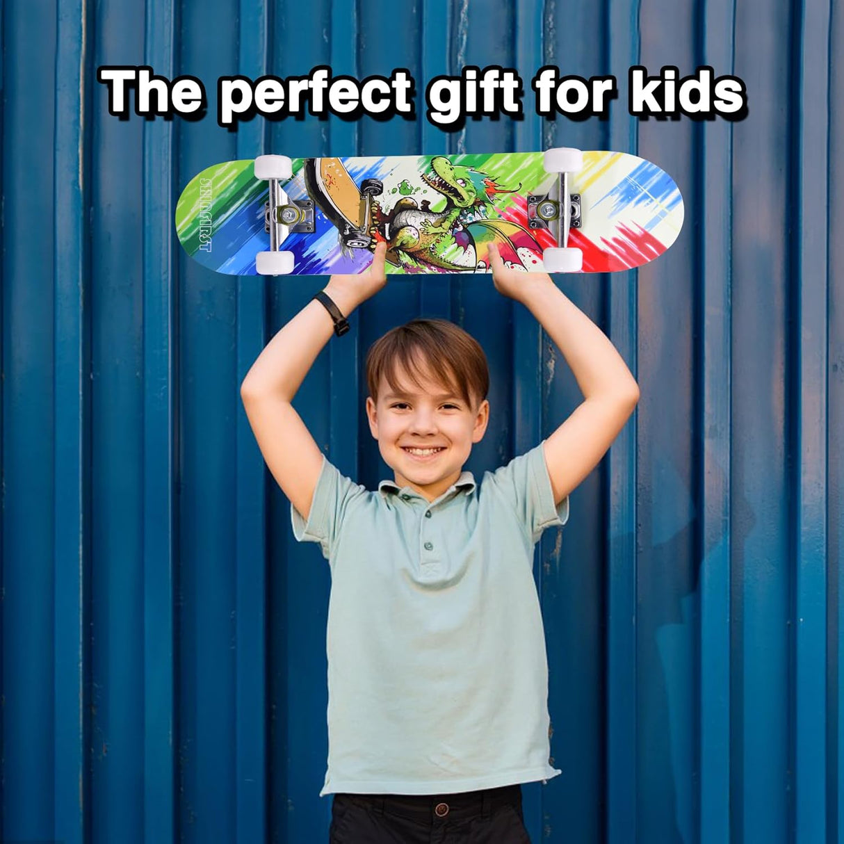 Skateboard Completo de 31 Pulgadas con Doble Kick y Diseño