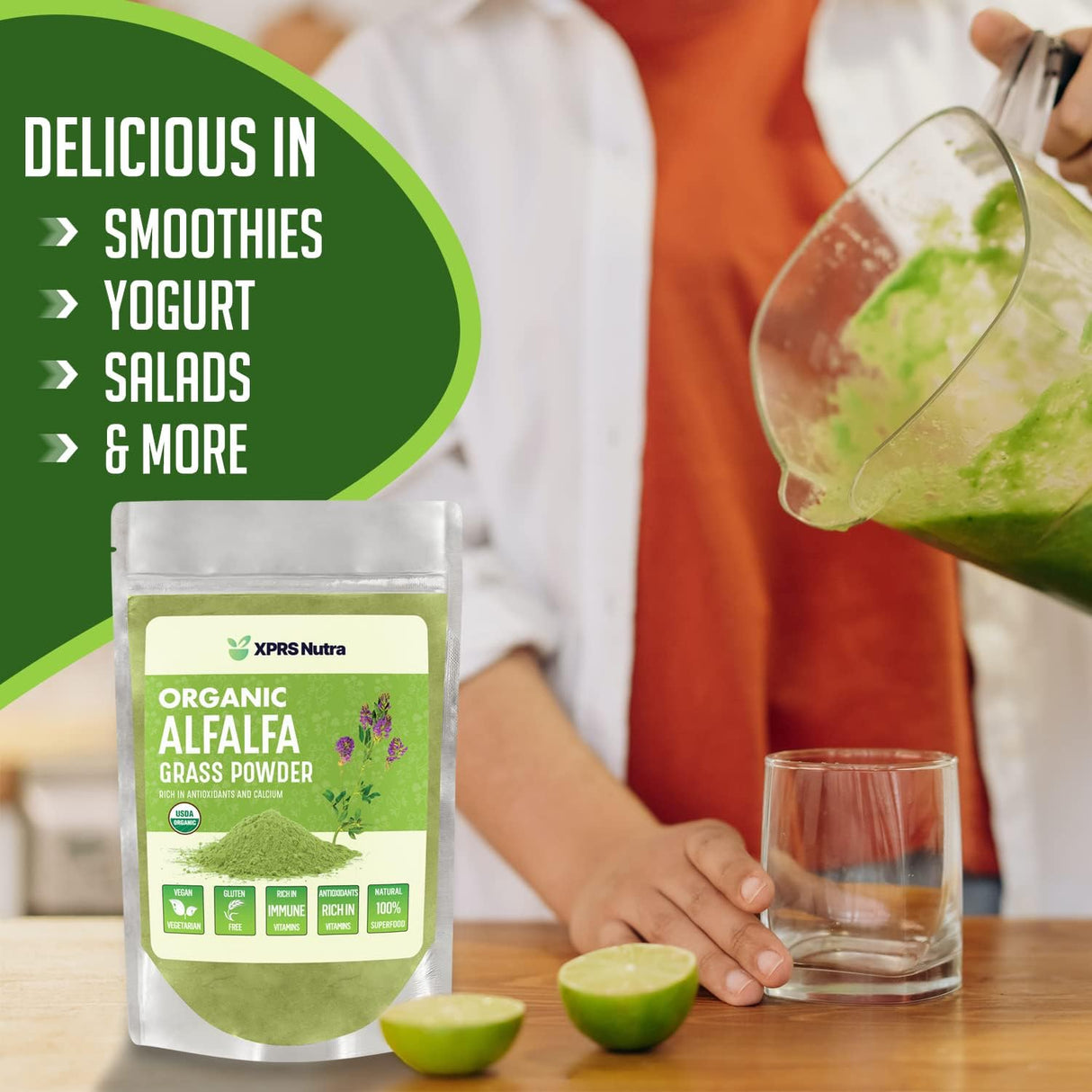 Suplementos Nutra Polvo de alfalfa orgánica 4 onzas