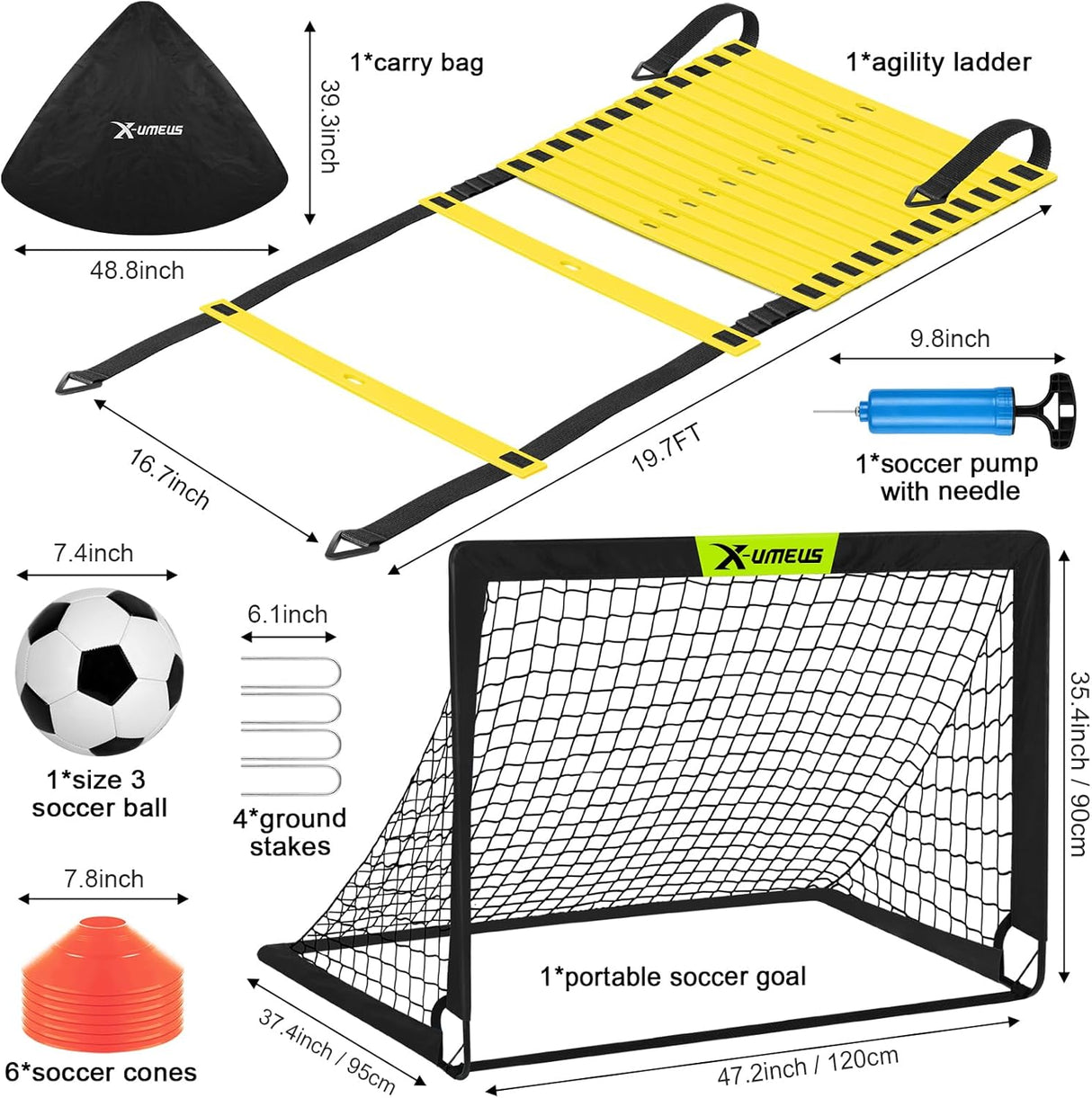 Porterías de fútbol para niños para patio trasero X-UMEUS