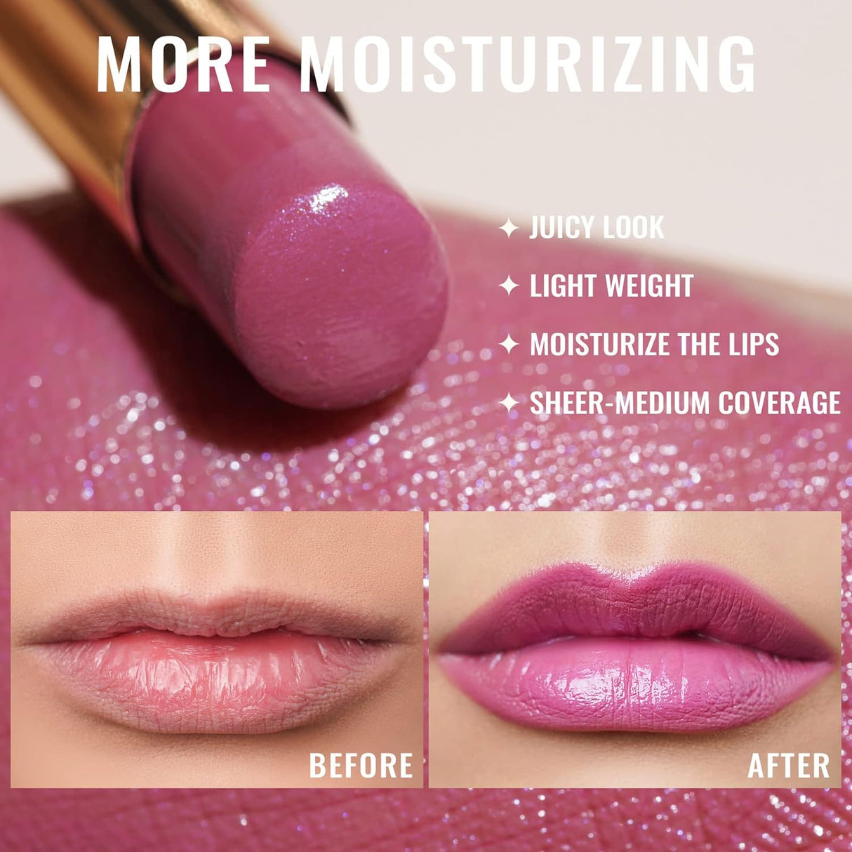 2 en 1 Brillo Labial & Bálsamo, Hidratante, Vegano (S04)