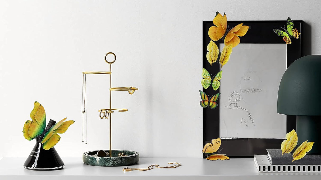 Decoración de Pared Mariposas 3D, 24 Pcs, Magnéticas, Removibles