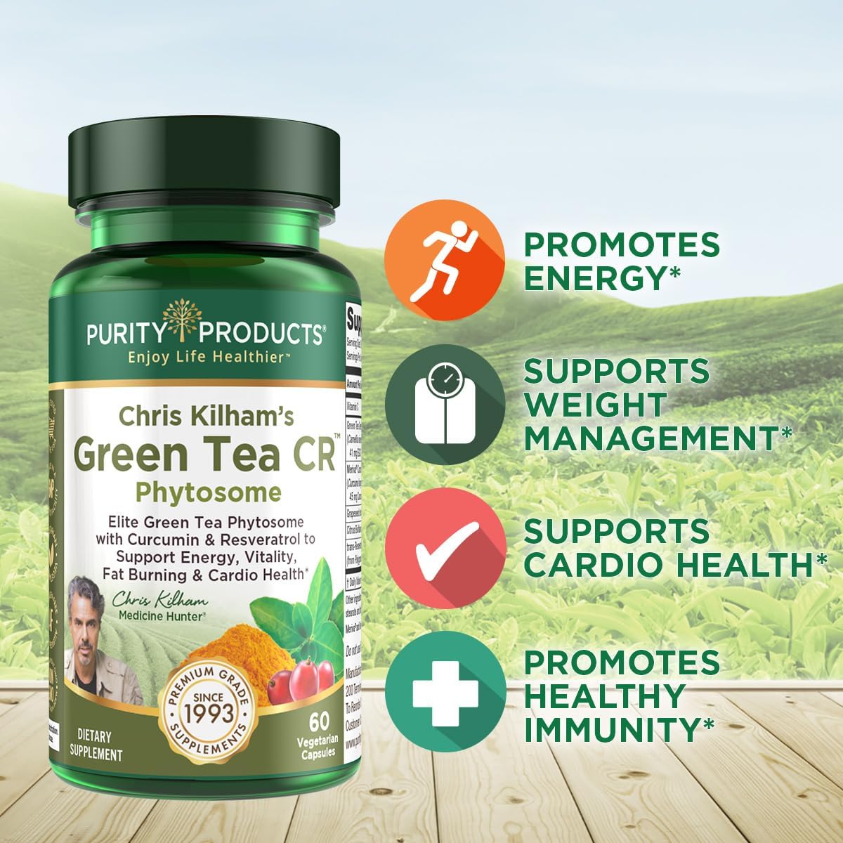 Complemento de Té Verde Purity Products con Tecnología Phytosome, 60 cápsulas