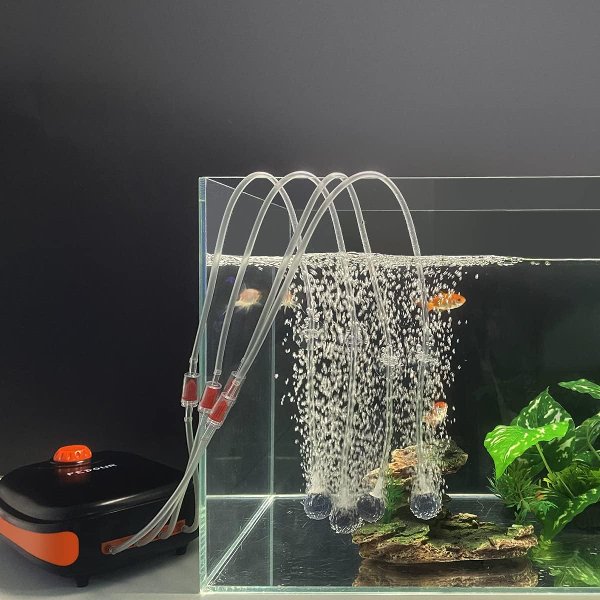 Bomba de aire FEDOUR 4W/5W/8W, ultra silenciosa, 4 salidas