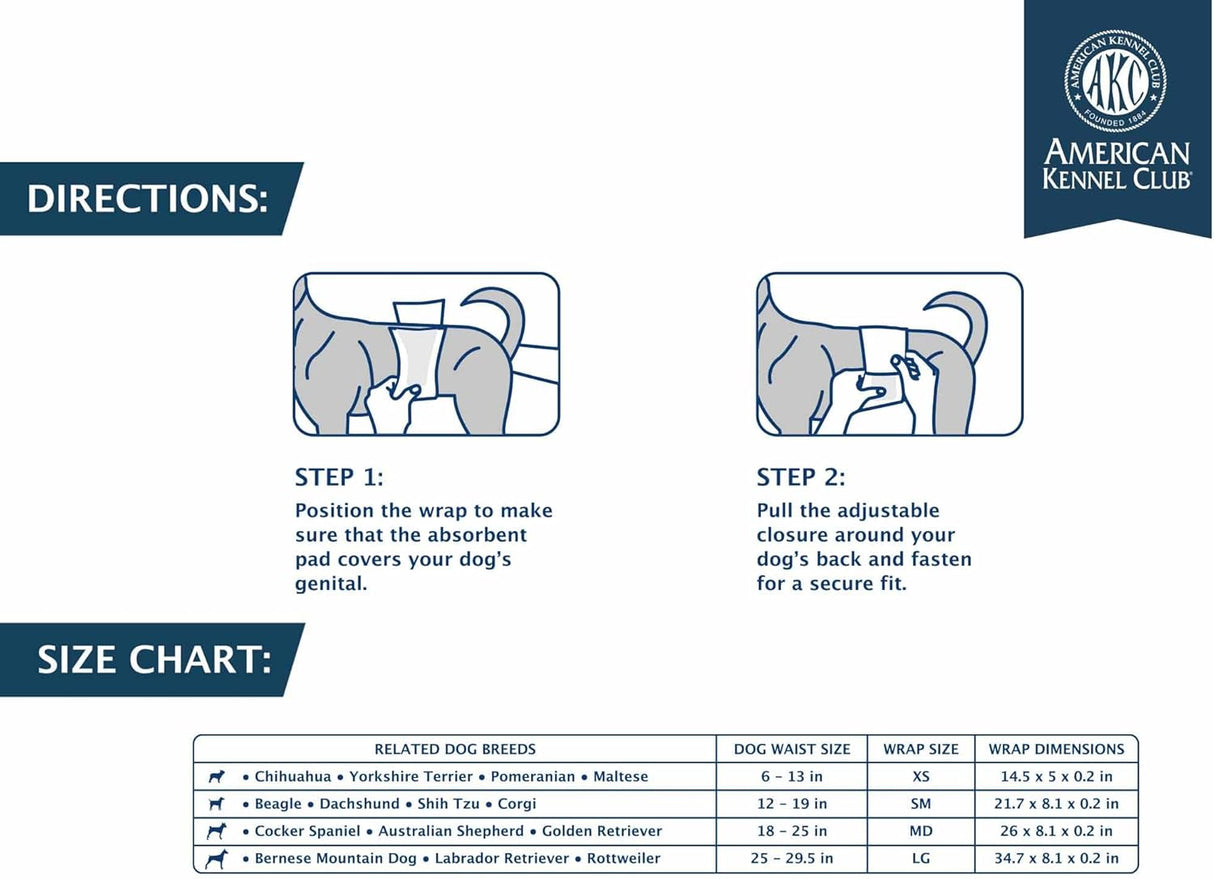 American Kennel Club Envoltura perros machos, 50 unidades