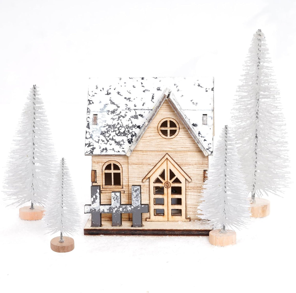 40 Pcs Árboles de Navidad Artificiales Yookat con Base de Madera