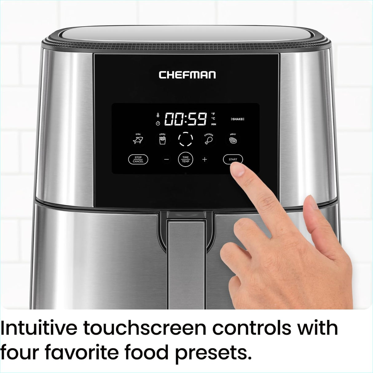 Freidora de aire Chefman TurboFry XL 8 Qt, digital, automática