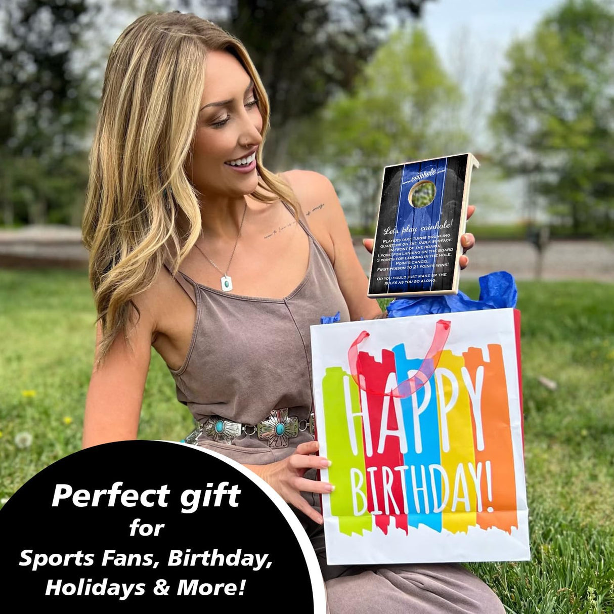 Juego de Mesa Cornhole Mini, Juego de Fiesta, Monedas Incluidas