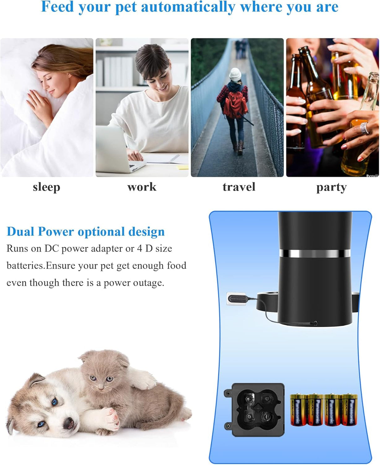 Comederos automático de alimentos para gatos grabadora voz