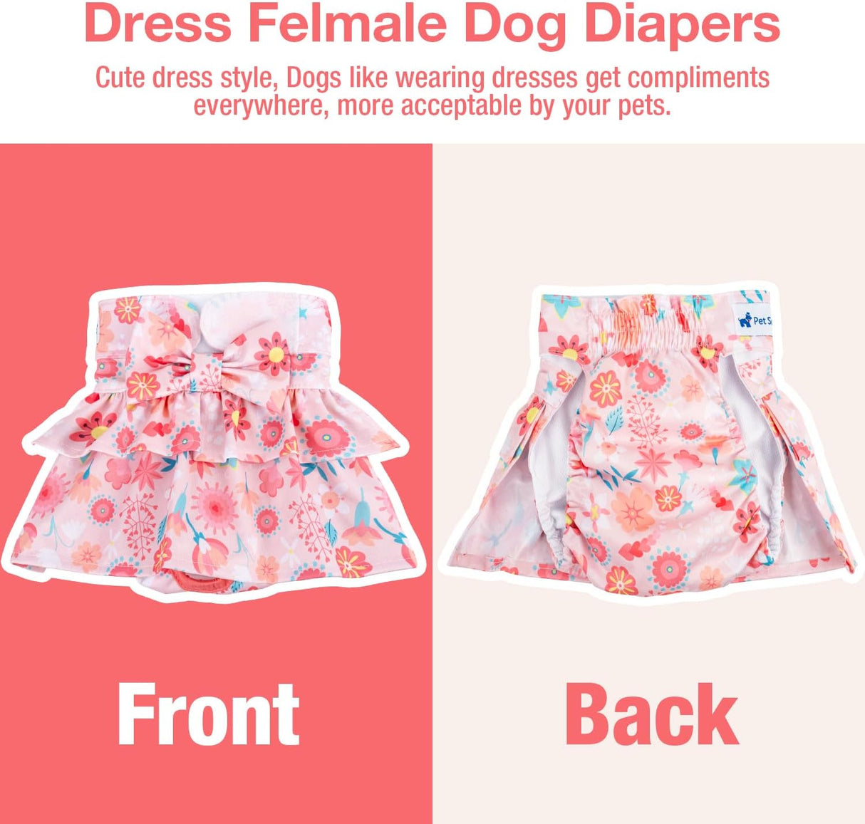 Pet Soft Pañales para perras – Paquete de 3 pañales lavables estilo