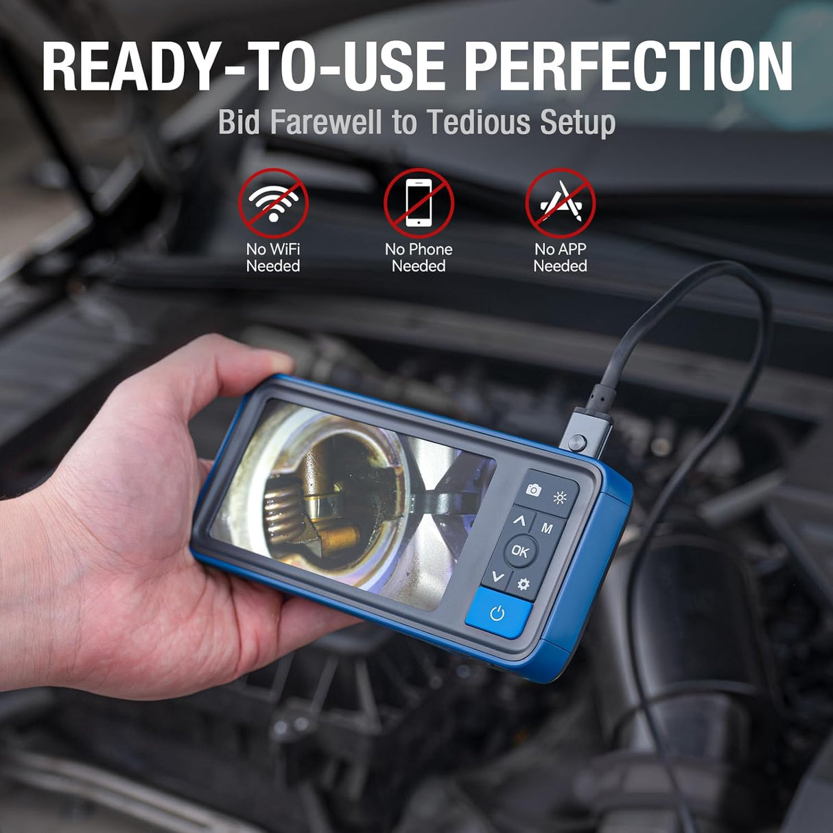 Teslong - Cámara endoscopio de doble lente con luz.