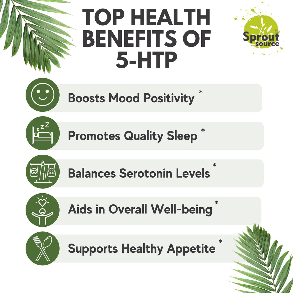 Suplemento 5-HTP 200mg - Apoyo al estado de ánimo y sueño