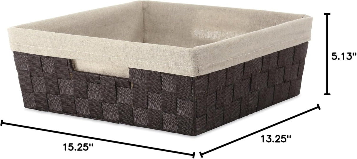 Cesto de almacenamiento con correa tejida - Modelo Whitmor