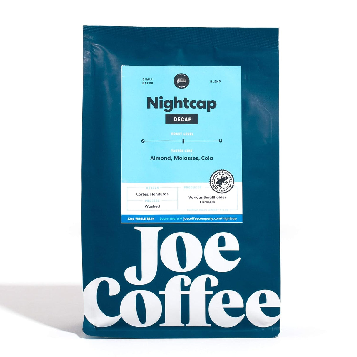 Café Decaf en Grano Joe Coffee, 12 oz, RFA Certificado, Kosher