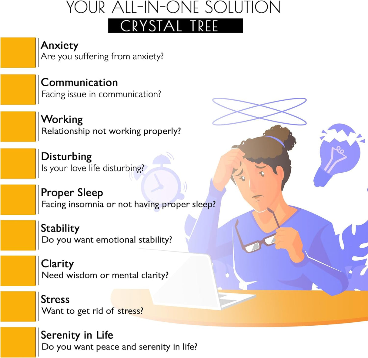 Árbol de cristales de amatista, árbol de los chakras