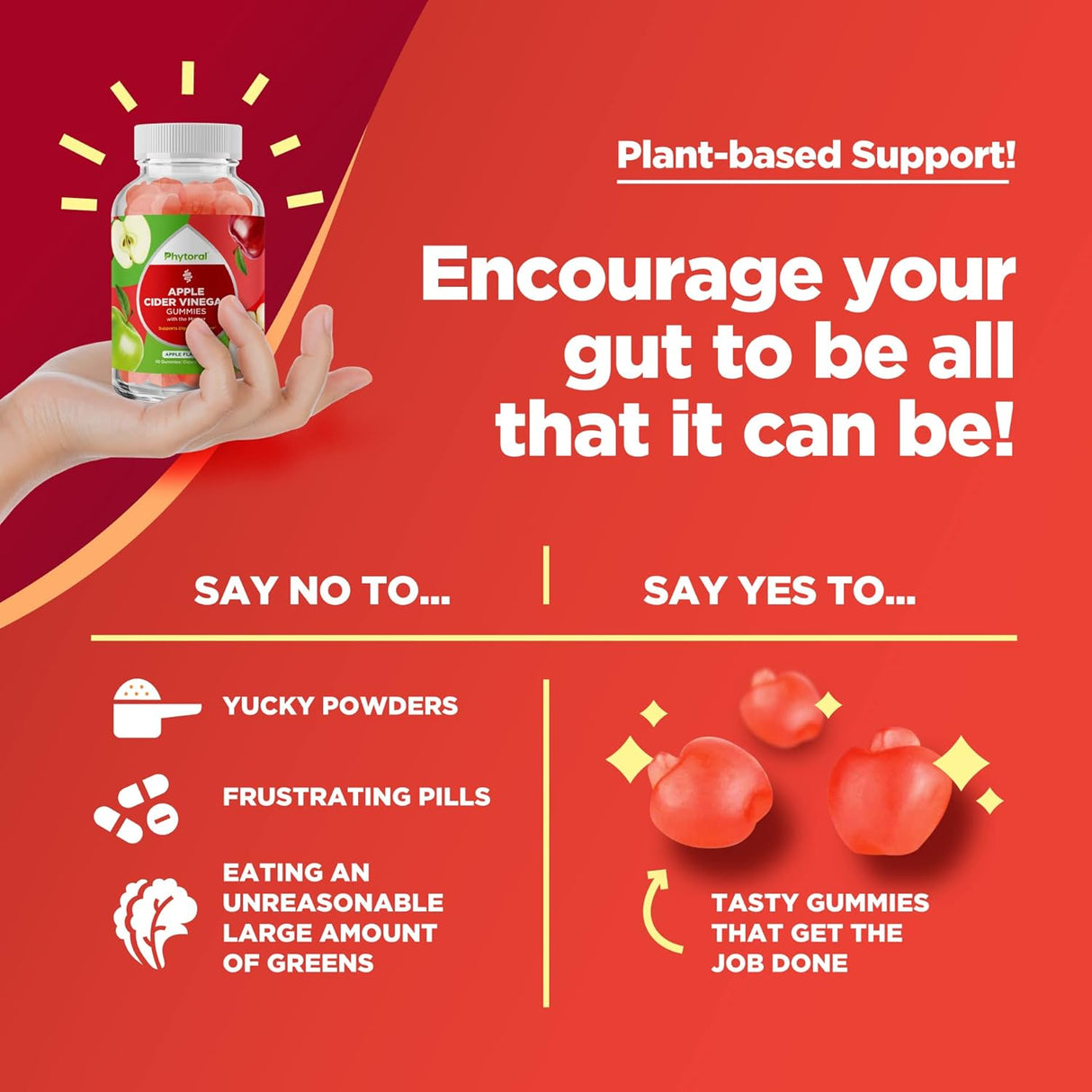 Gomitas de vinagre de sidra de manzana con la madre, gomitas