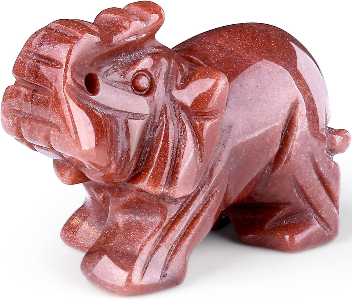 QINJIEJIE Decoración de elefante, cristales de cuarzo cereza