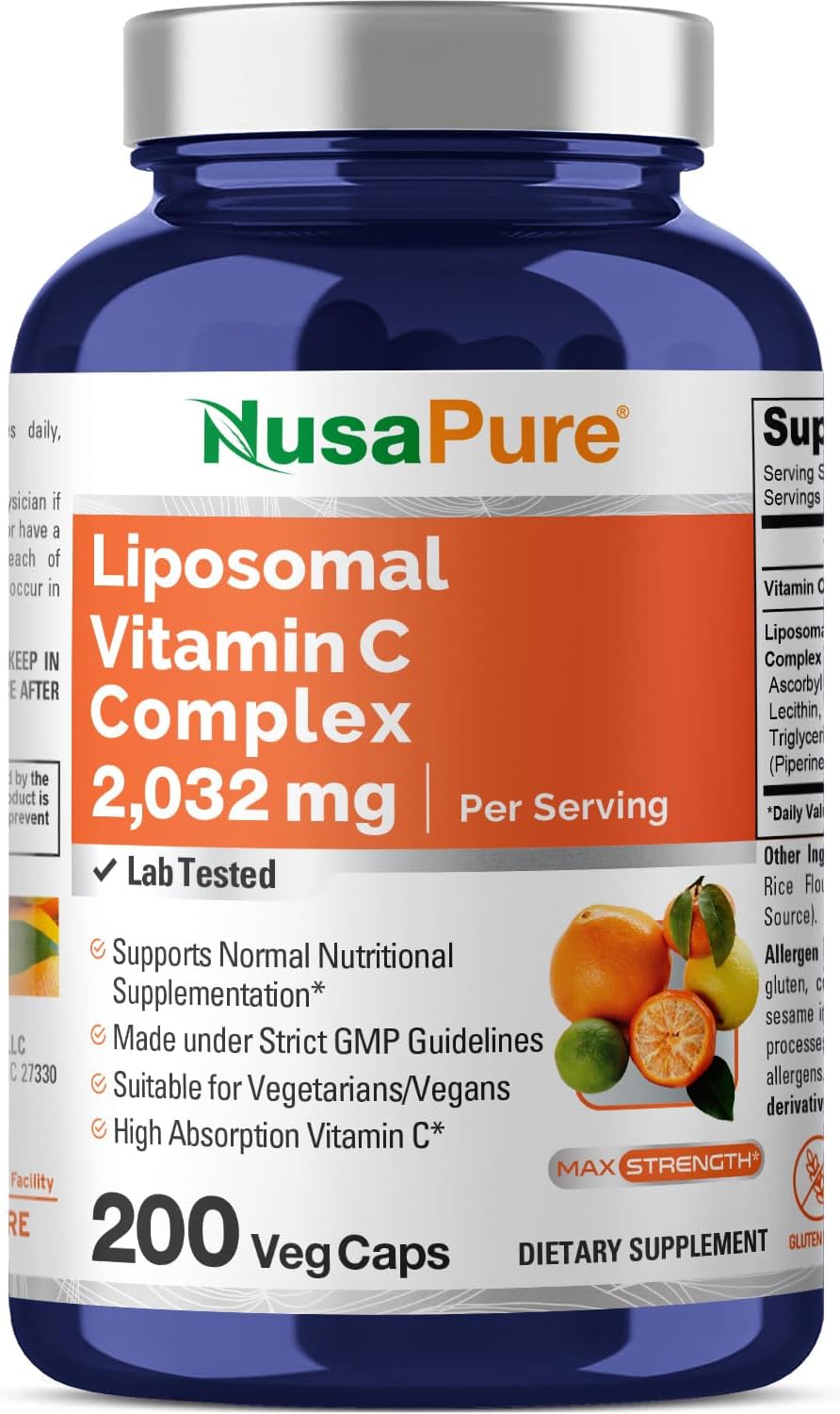 Vitamina C liposomal 2032mg con BioPerine - 200 cápsulas