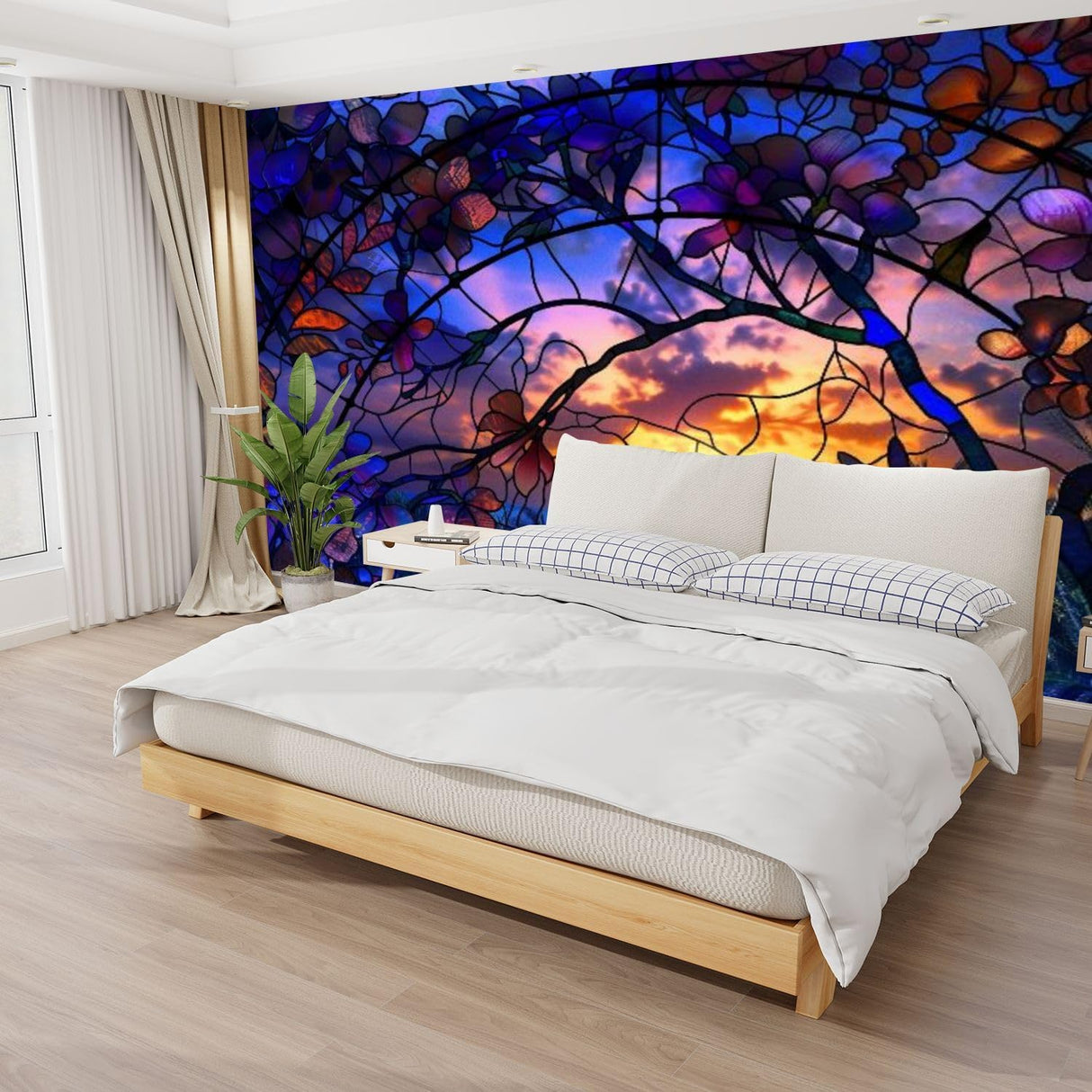 Mural 3D Autoadhesivo Flores Orquídea Hibisco para Decoración