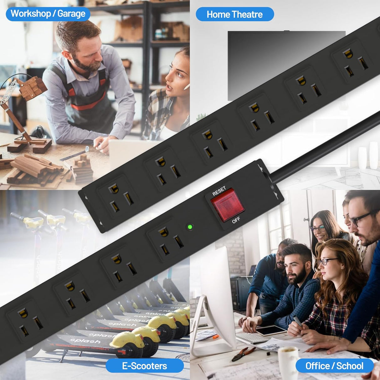 KF Regleta protectora de sobretensiones de 8 tomas