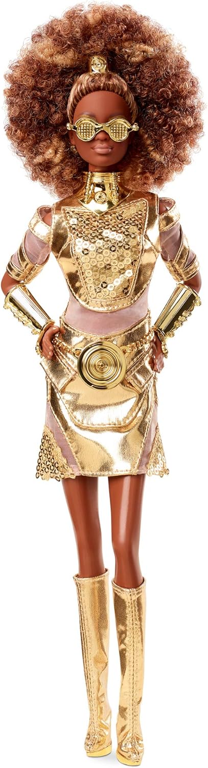 Muñeca Barbie Collector Star Wars C-3PO con accesorios y base