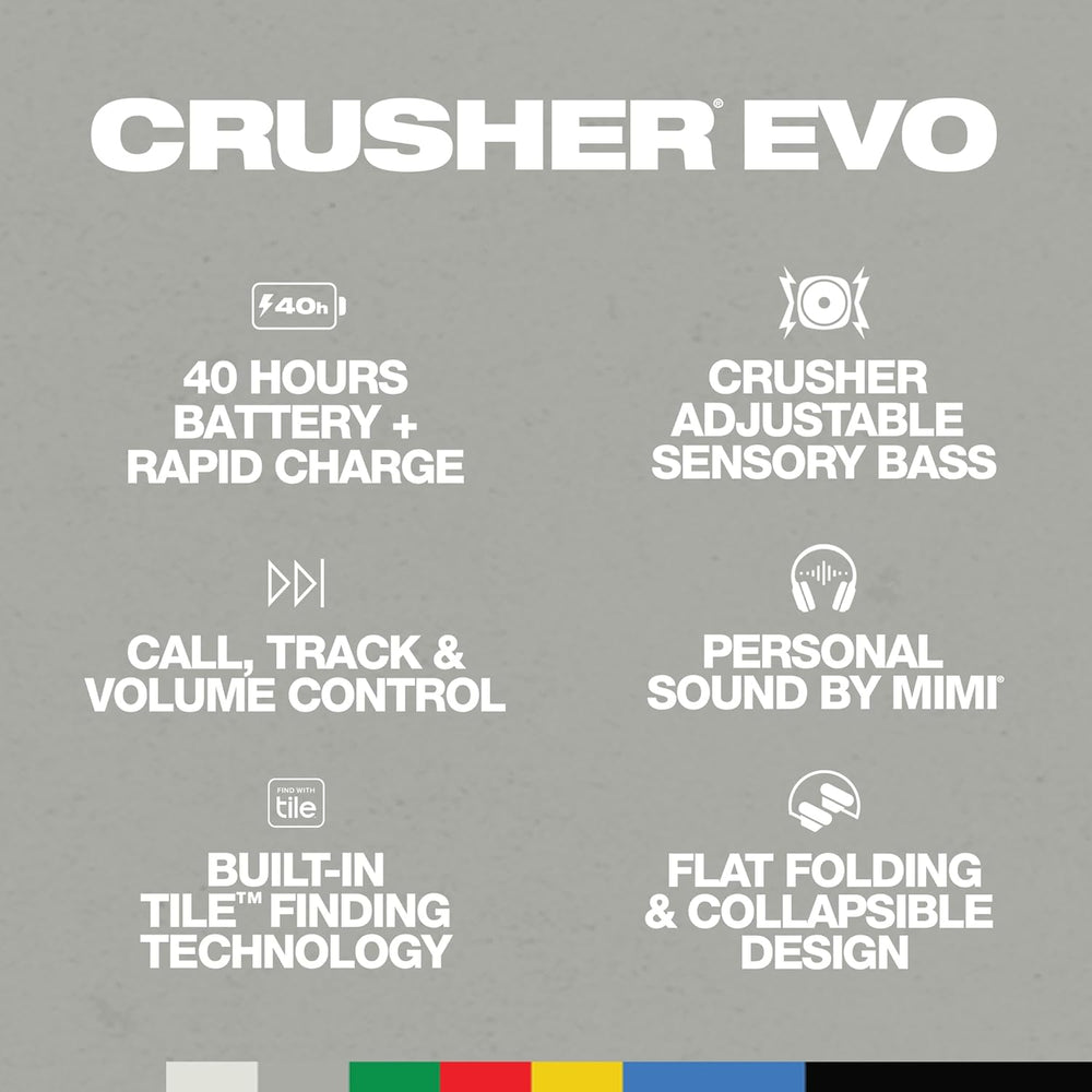 Auriculares inalámbricos Over-Ear con Sensory Bass - Crusher Evo