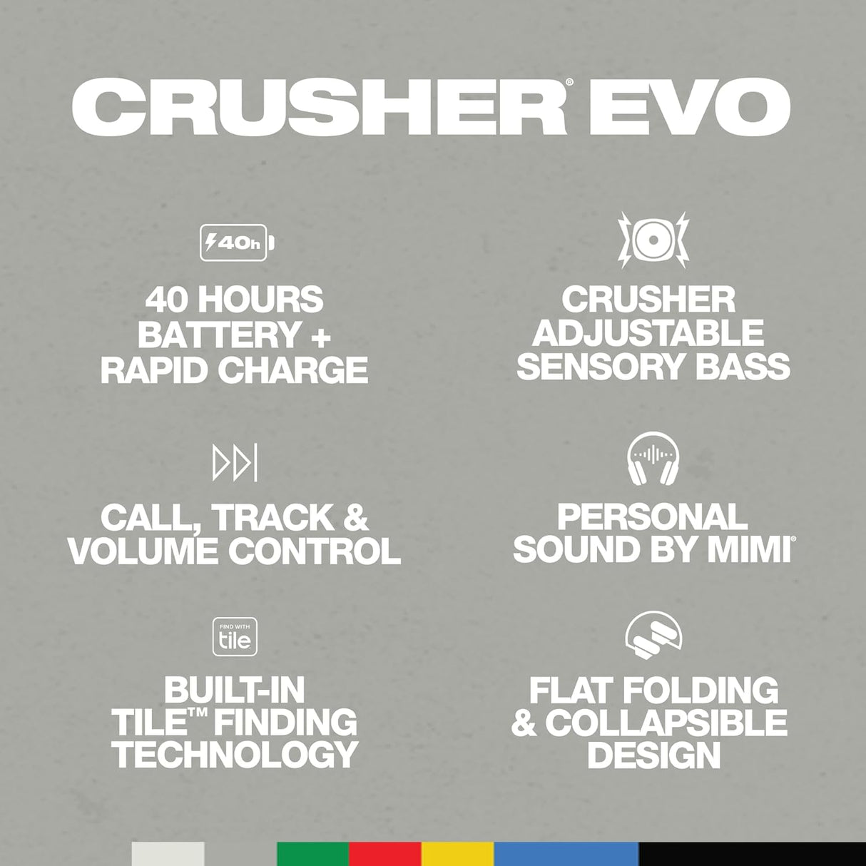 Auriculares inalámbricos Over-Ear con Sensory Bass - Crusher Evo