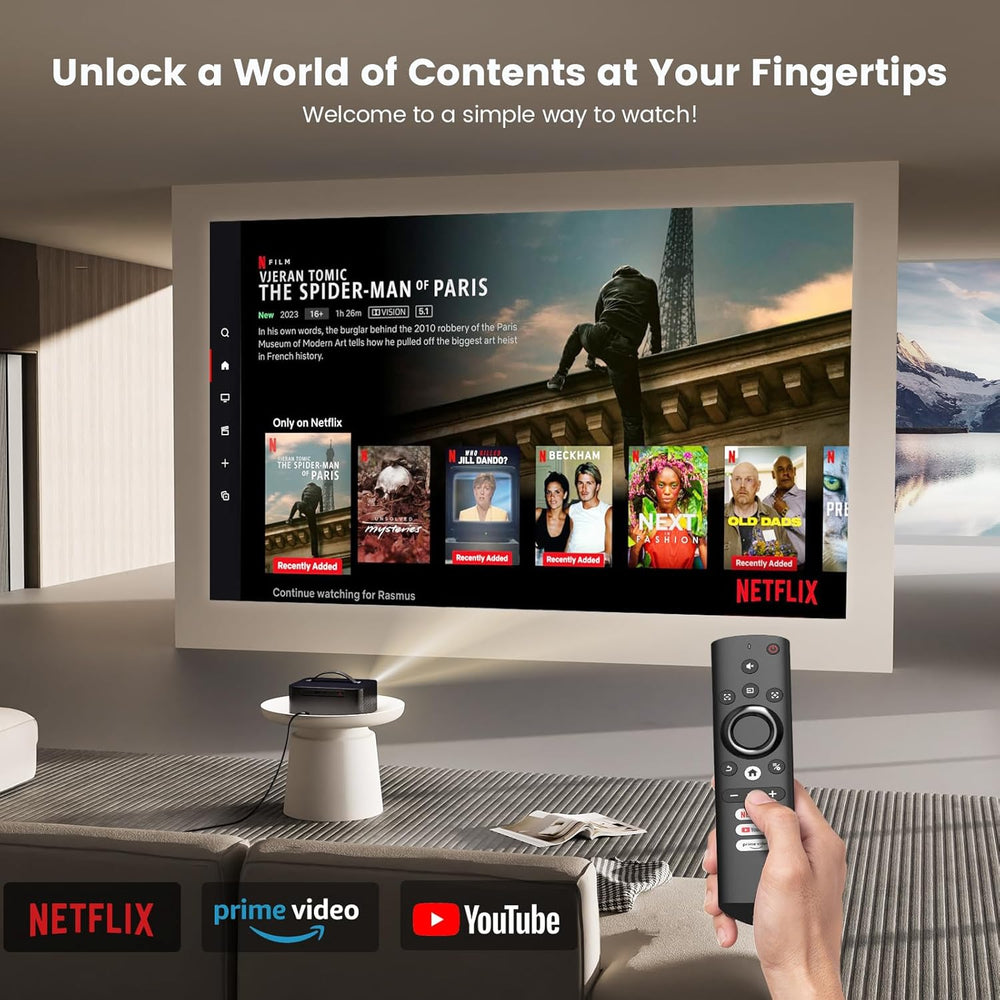 Proyector portátil ONOAYO 4K, Wifi 6, Netflix, 800 ANSI, 1080P