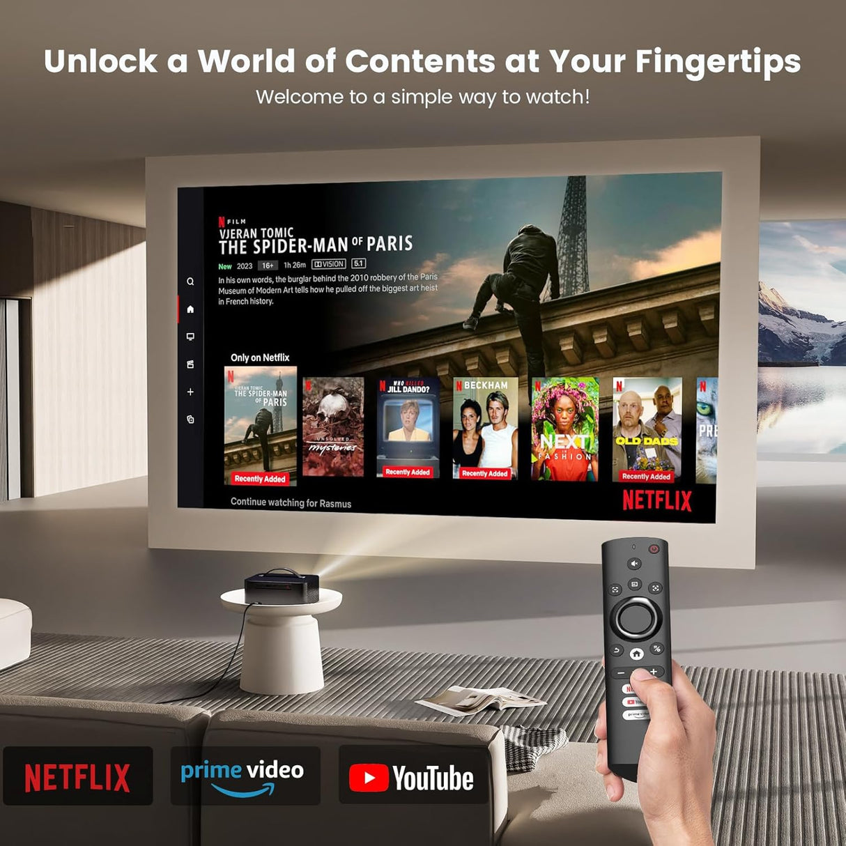 Proyector portátil ONOAYO 4K, Wifi 6, Netflix, 800 ANSI, 1080P