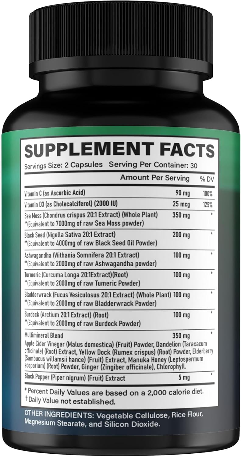 GiDa Cultura Shilajit y Sea Moss Combo - 120 cápsulas