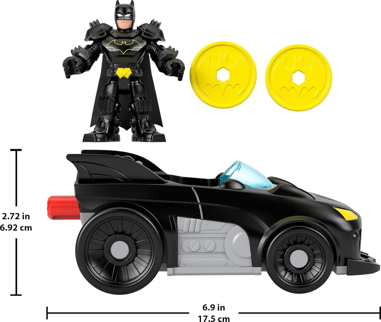Fisher-Price Imaginext Batmobile DC Super Friends Metal Force 3