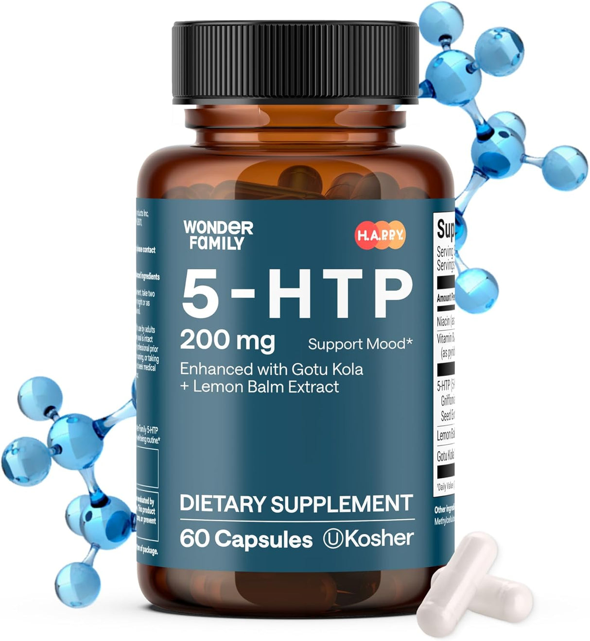 Suplemento 5 HTP 200mg con B6 y Gotu Kola - 60 cápsulas