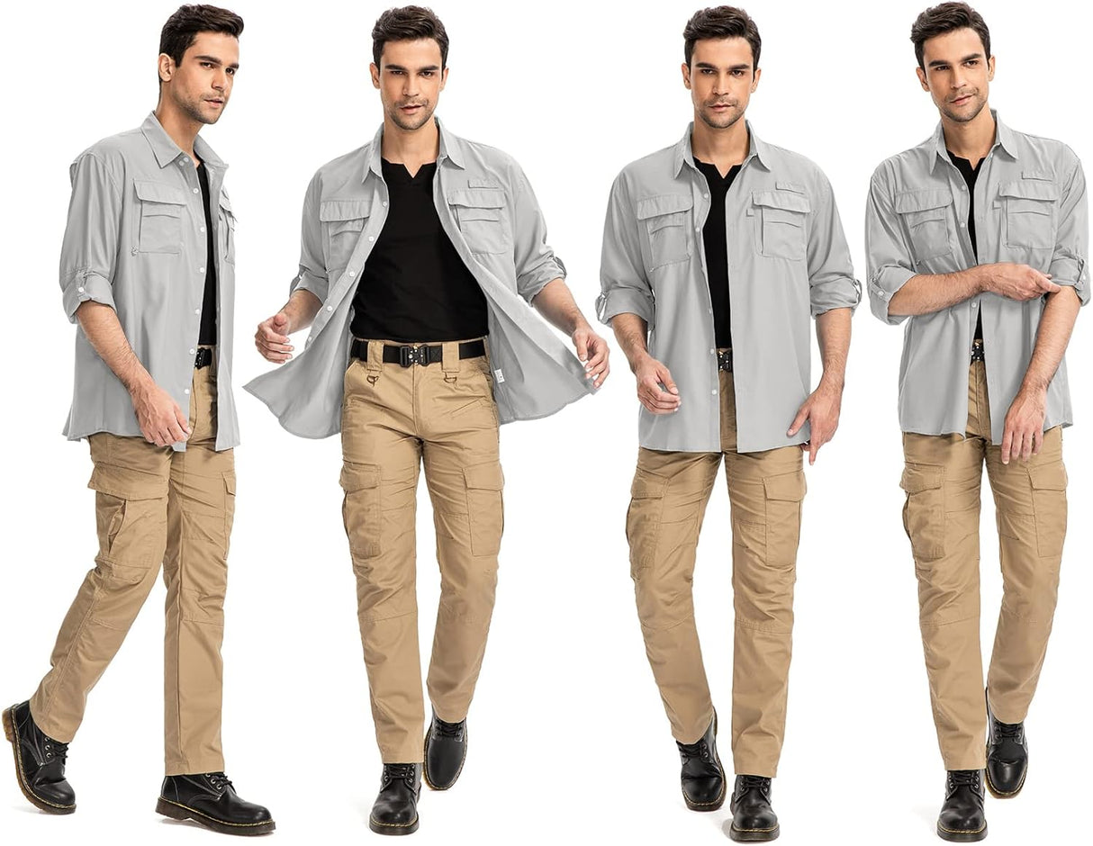 Anteef Camisas para hombre manga larga protección UV