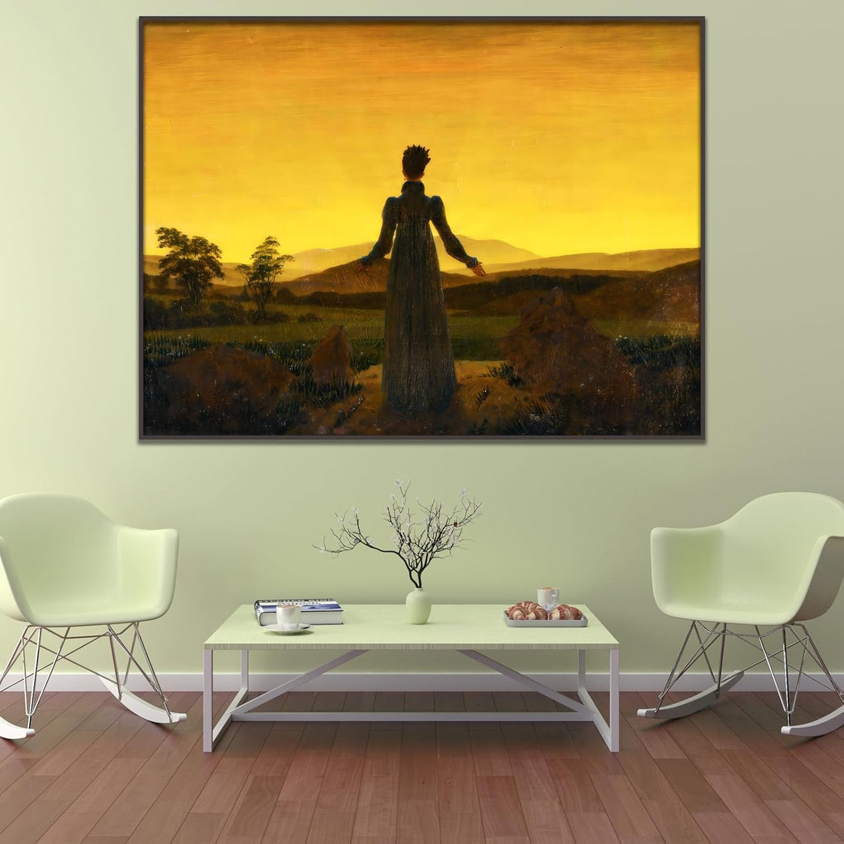 Póster de Friedrich: Mujer Ante el Sol Naciente 18x24in