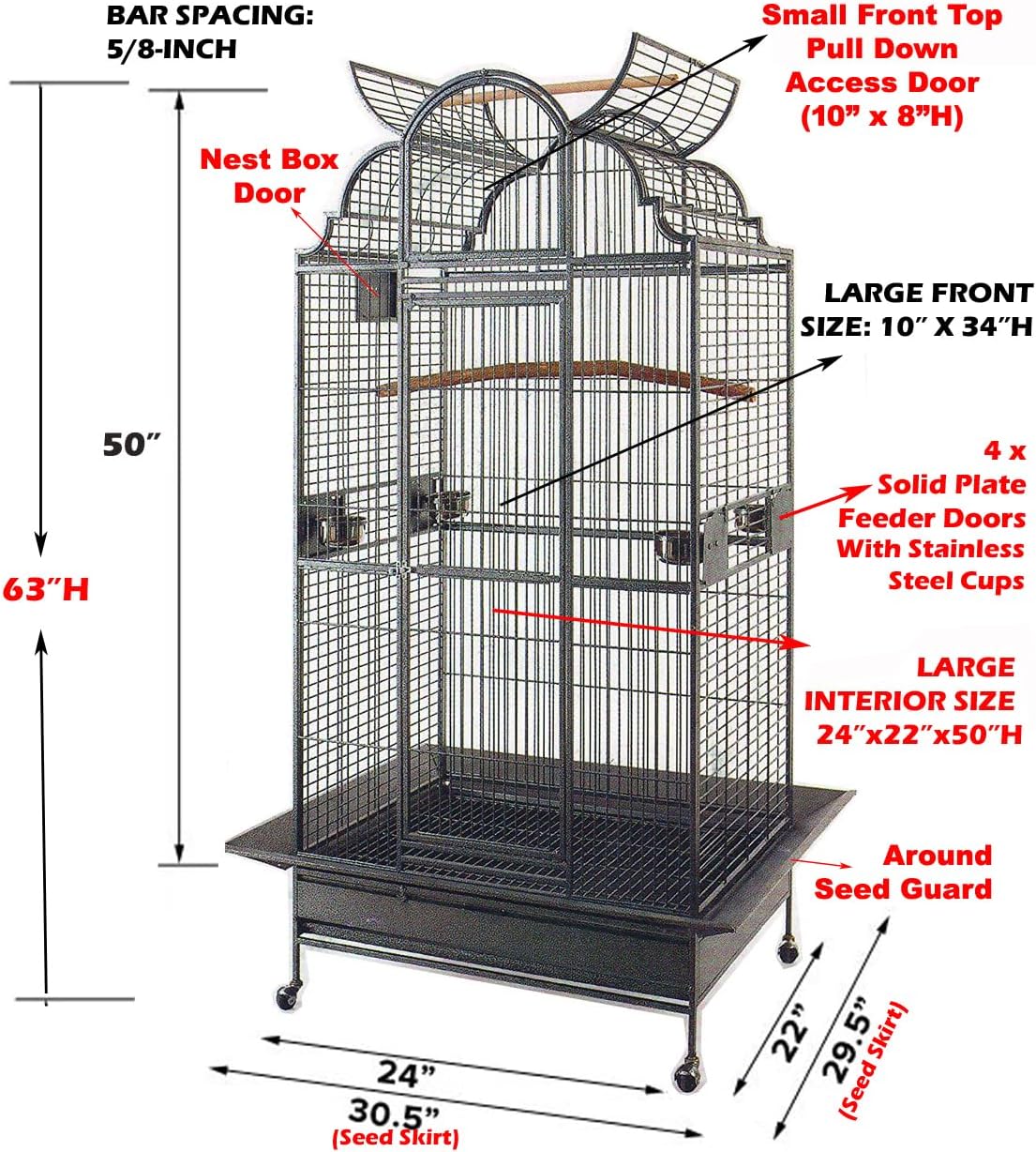 Jaula soporte abierto de hierro forjado incluye protector