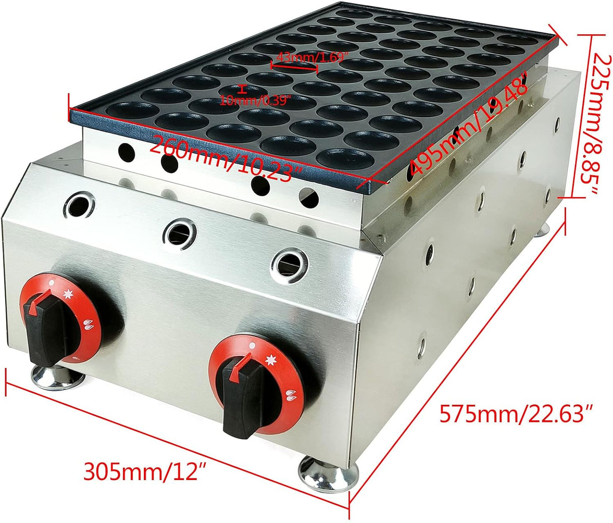 Máquina de Waffles LOYALHEARTDY, 50 pcs, ideal para panadería