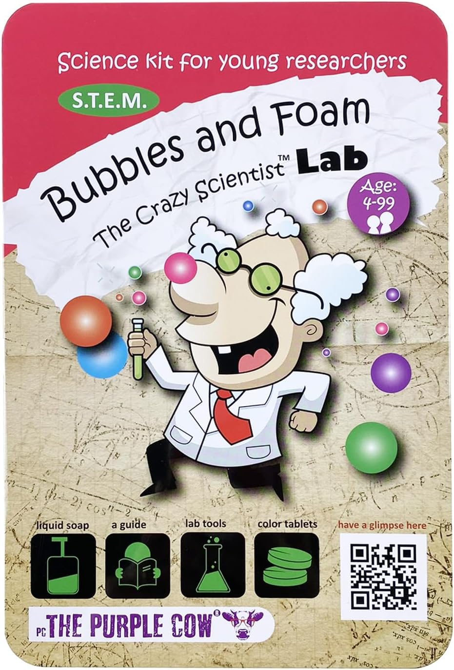 Kit de Ciencia Bubbles y Espuma - Purple Cow, 5522024