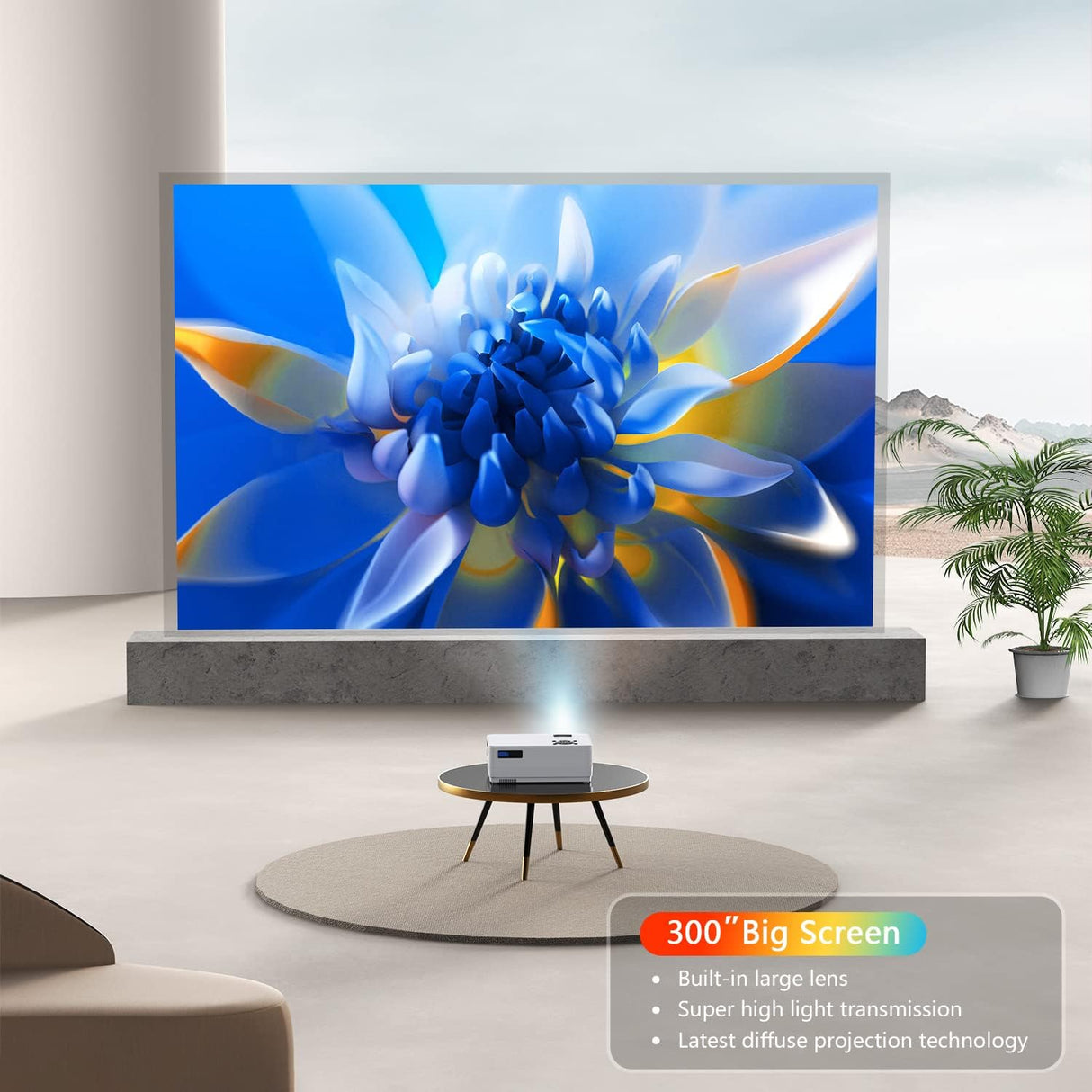 Proyector Roconia 5G WiFi 1080p, 12000LM, Soporta 4K