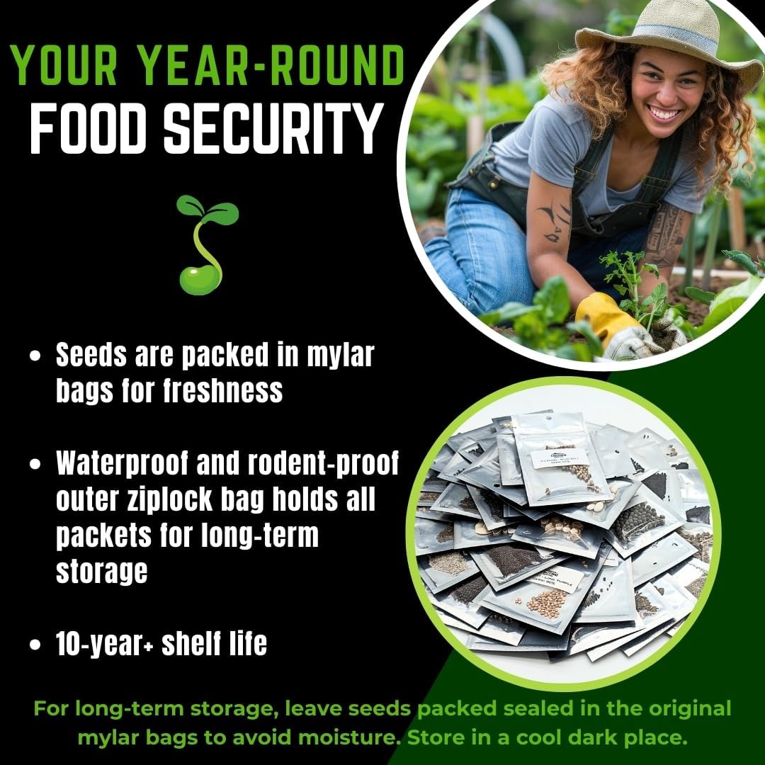 Paquete de Semillas de Vegetales y Hierbas - No GMO - 50 Variedades