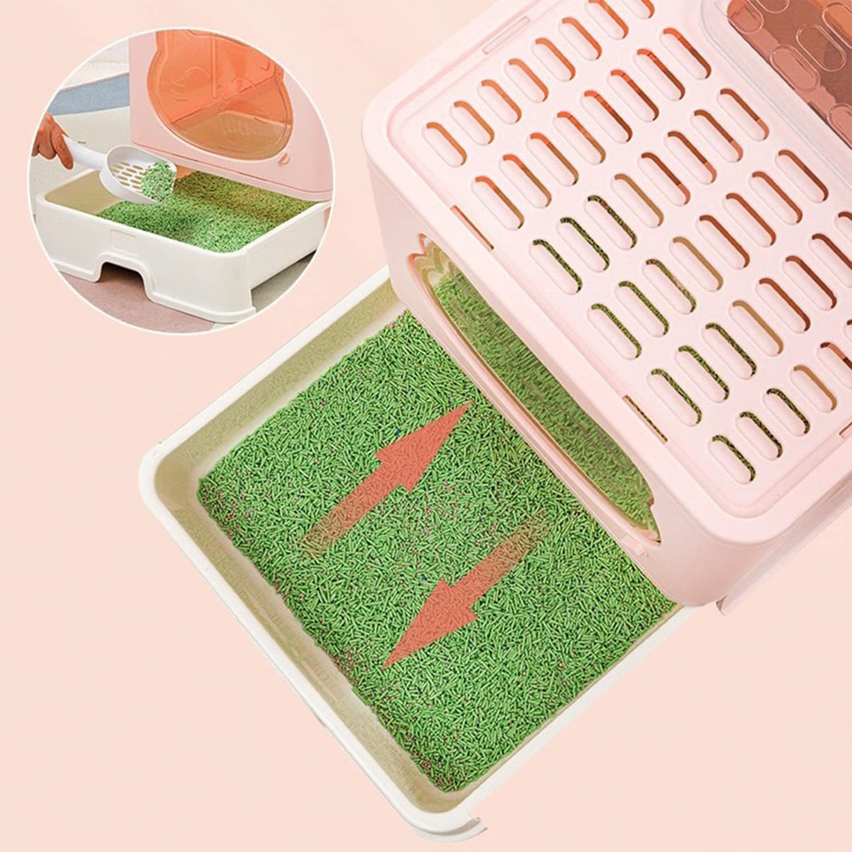 Caja de arena plegable con tapa para gatos TownTime