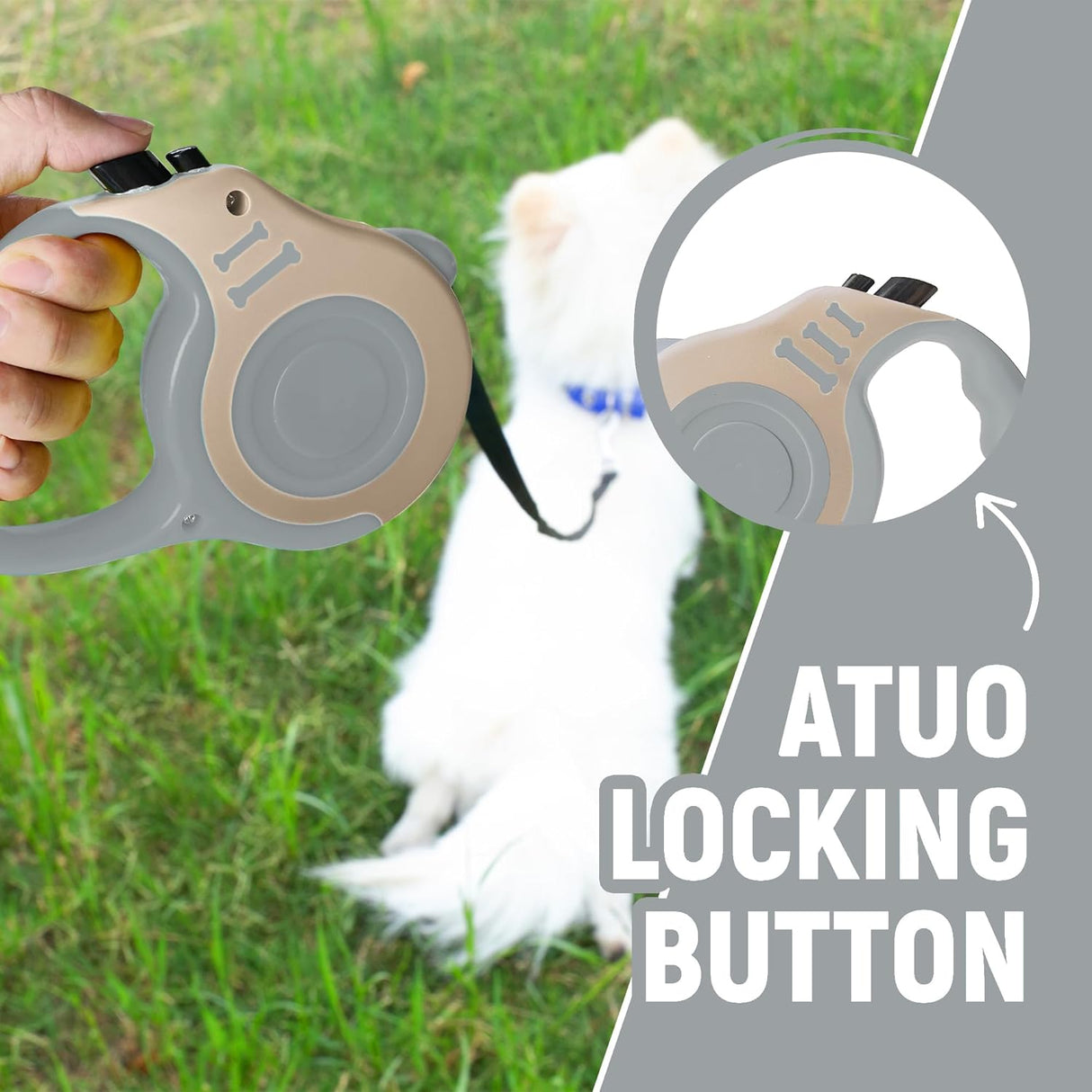 Correa Retráctil Automática para Perros con Tazón