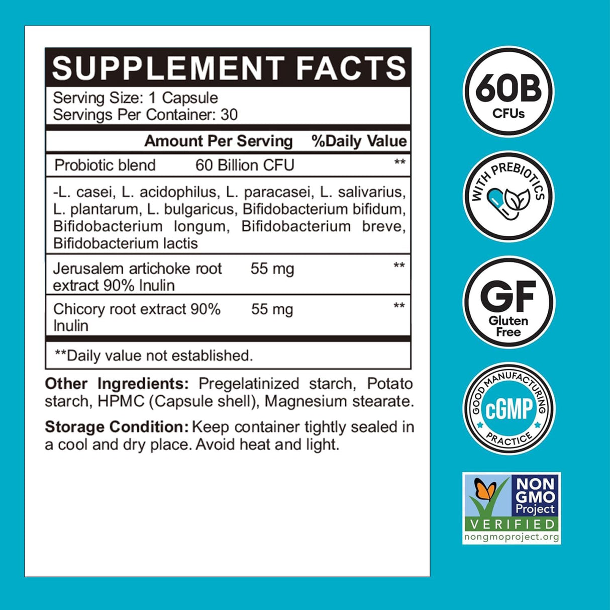 Probióticos 60 mil millones de UFC para mujeres y hombres