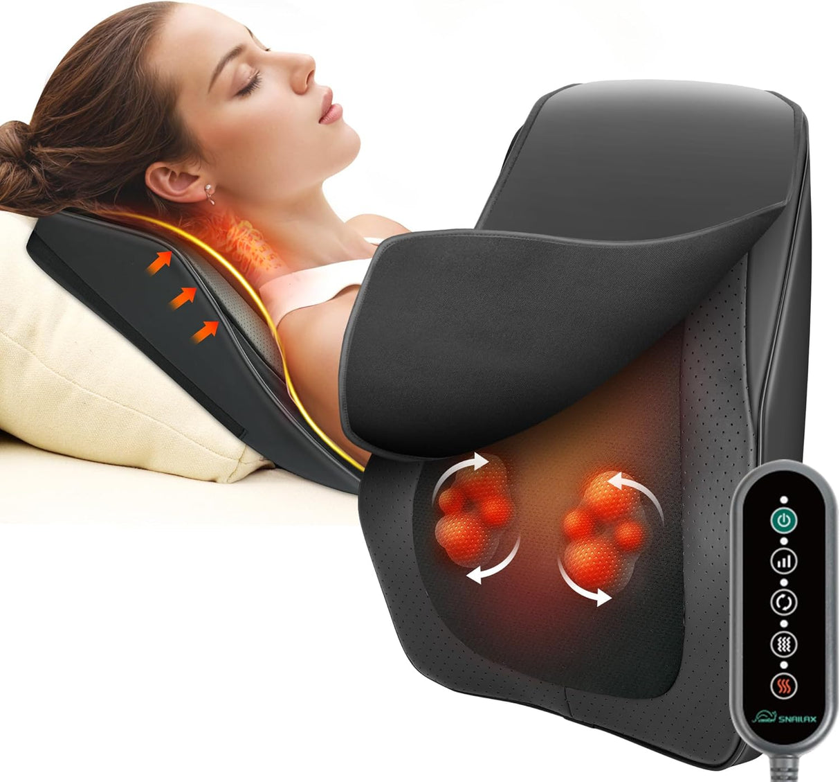 Masajeador Snailax para espalda, tejido profundo, con calor