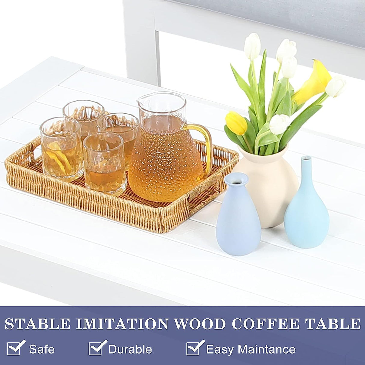 Wisteria Lane Juego de muebles de patio de aluminio para exteriores, modernos juegos de conversación de patio, sofá modular de metal para exteriores con cojín de 5 pulgadas y mesa de centro para balcón, jardín, gris claro